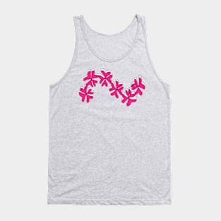 wave  line summer pink heart flower Tank Top